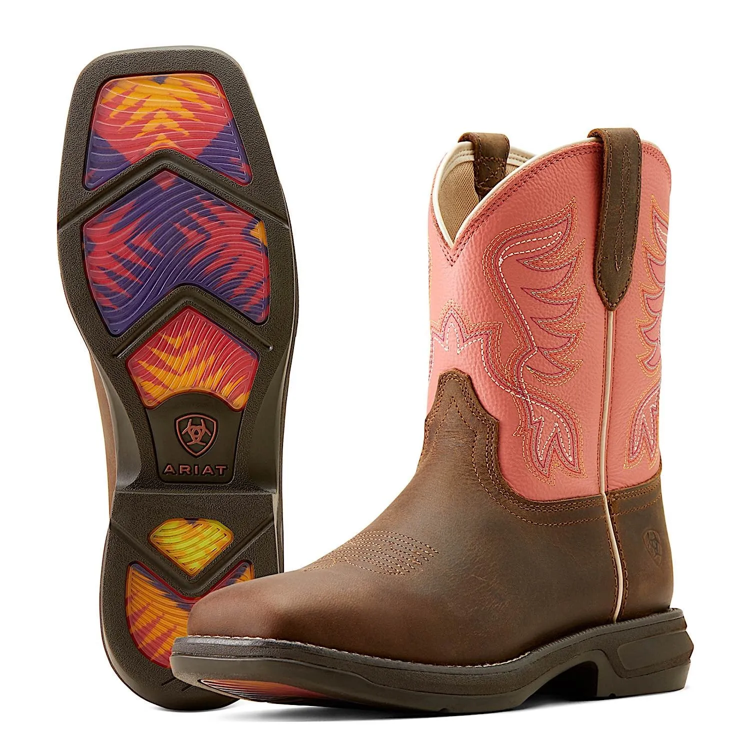 Ariat Women's Anthem Shortie Western Boot Myra Honey Bee/Cosmic Coral