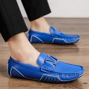 Cobalt Blue Men's Driving Moccasins