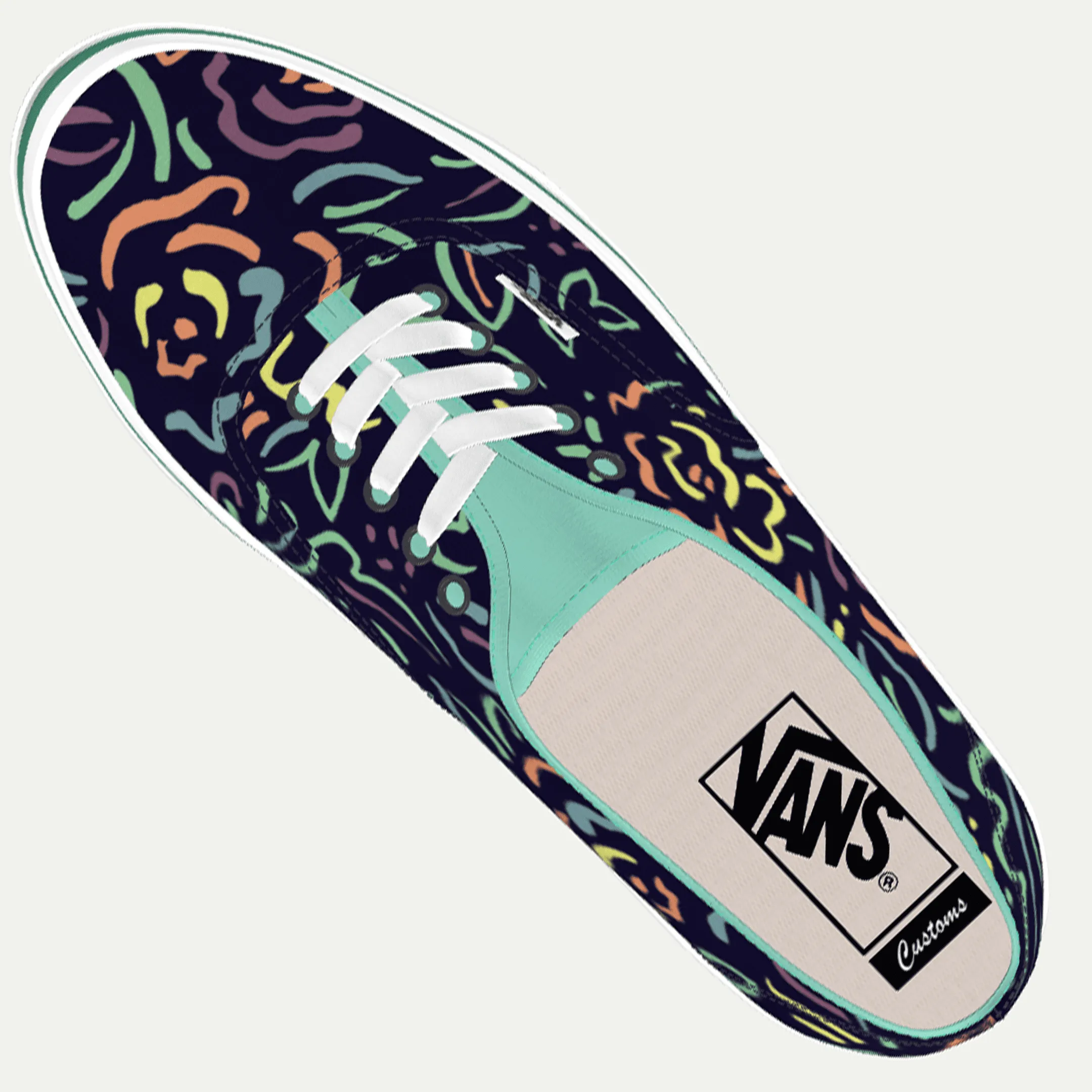 Funky Yeti x Vans Customs Authentic Shoes - Neon Tropics