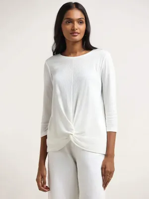 LOV White Knotted Top