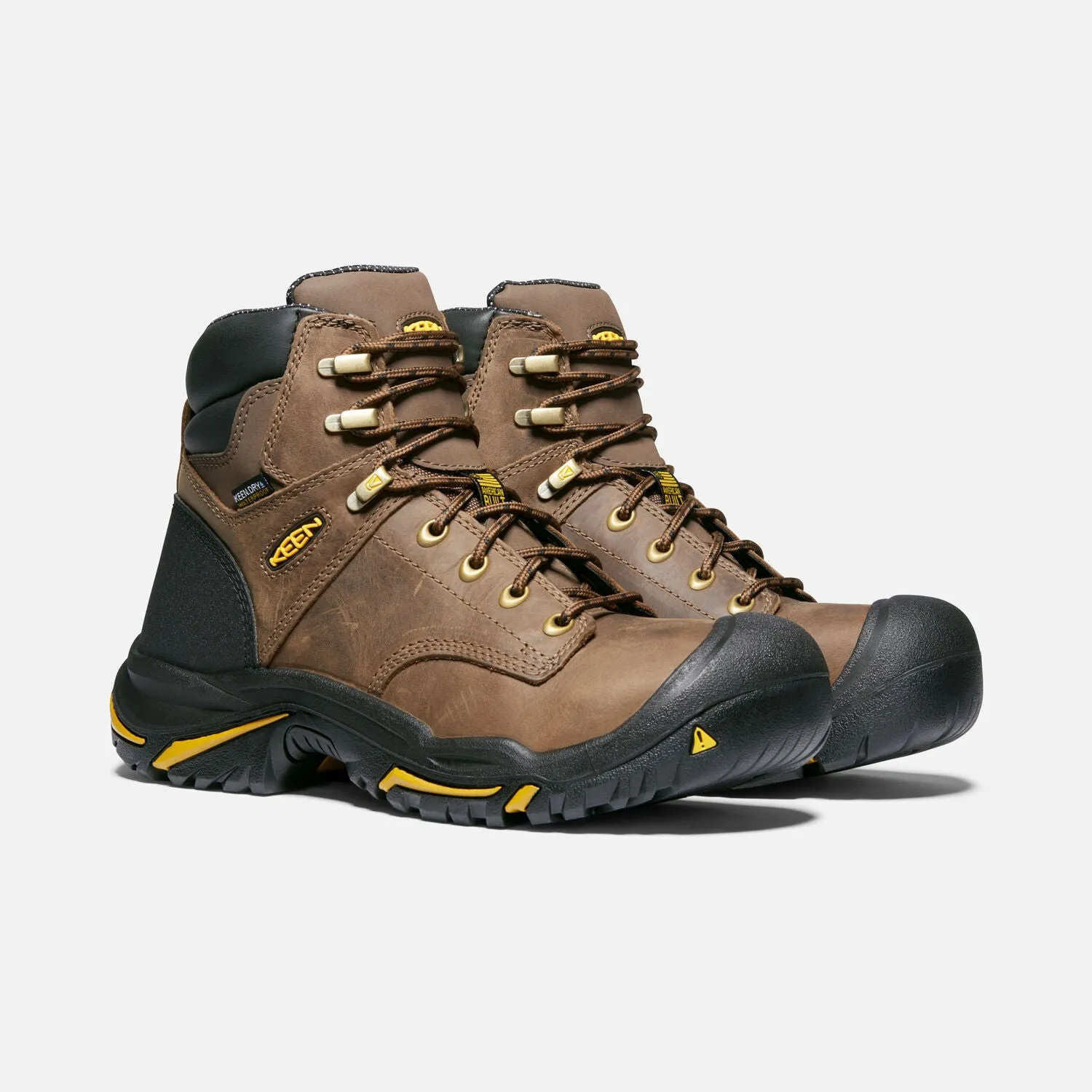 Men's Keen Utility Mt. Vernon 6" Waterproof Boot Color: Cascade Brown (STEEL TOE)