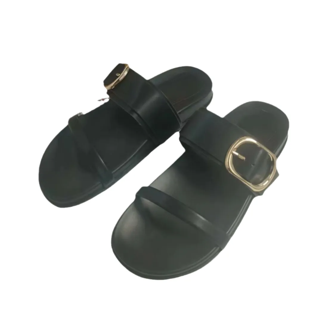 Pre Order:  Straight-Line Belt Buckle Thick Sole Sandals