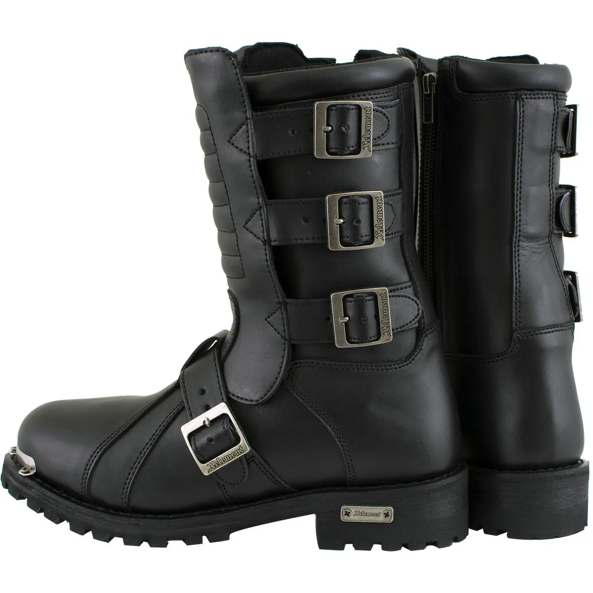 Xelement 1503 'Executioner' Men's Black Leather Motorcycle Boots