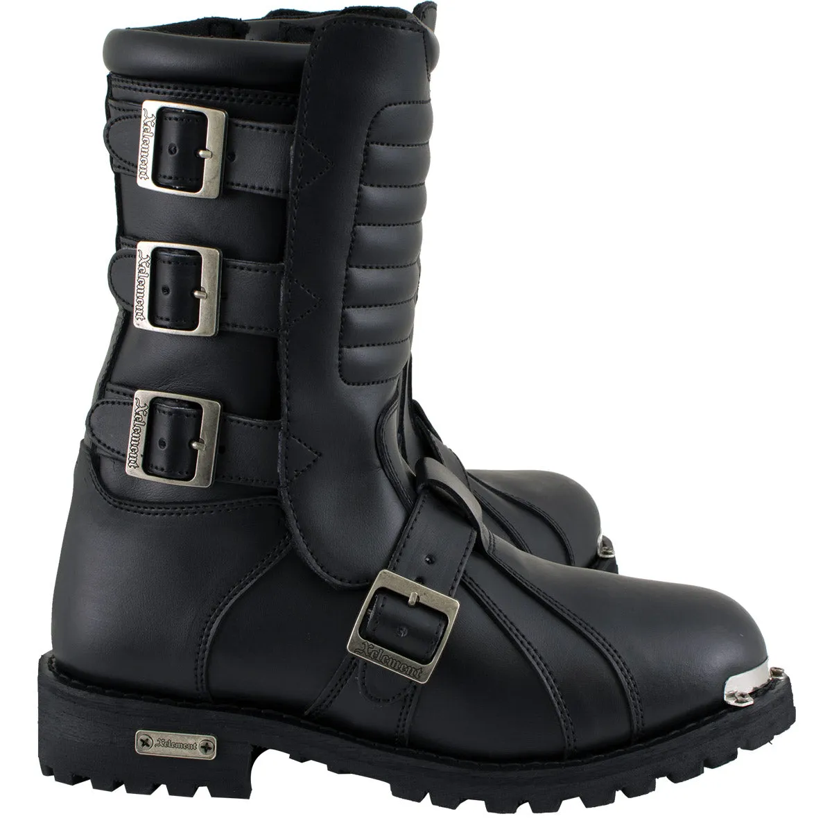 Xelement 1503 'Executioner' Men's Black Leather Motorcycle Boots