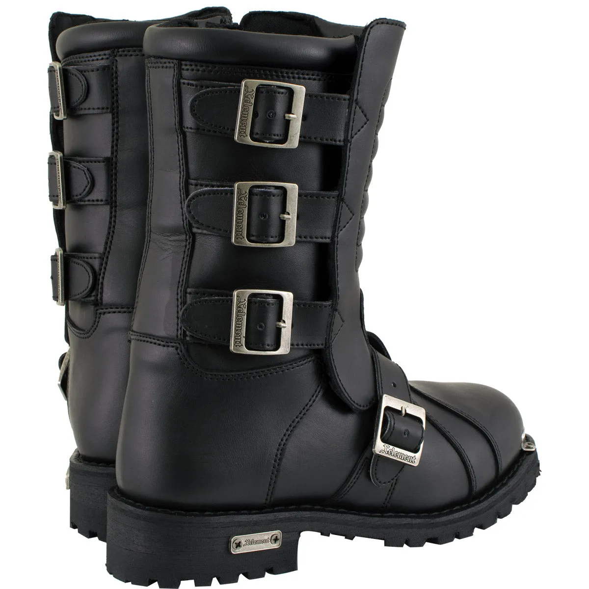 Xelement 1503 'Executioner' Men's Black Leather Motorcycle Boots