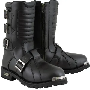 Xelement 1503 'Executioner' Men's Black Leather Motorcycle Boots